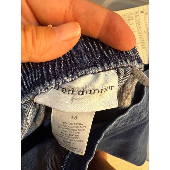 Alfred Dunner Blue Jeans Crop Pants Women's 18 Pull On Elastic Waistband - Picture 2 of 5